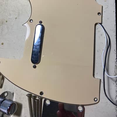 MIM Fender Standard Tele Telecaster Pickups Pickguard 6 Saddle Bridge Control Plate image 3