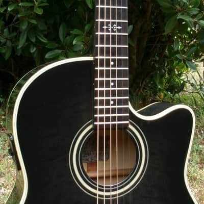 K. Yairi 1992 YD87 Made In Japan Built in Electronics Black+Hard Case image 4