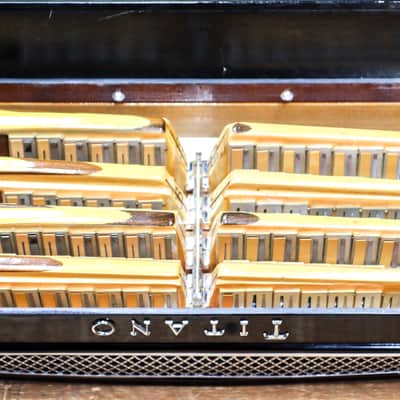 Titano Model Virtuoso 120-Bass 41-Key 11-Treble Switch Piano Accordion w/Case image 11