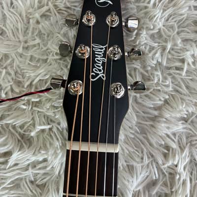 Seagull S6 Classic Black Acoustic Electric Solid Cedar Top Dreadnought Guitar image 5