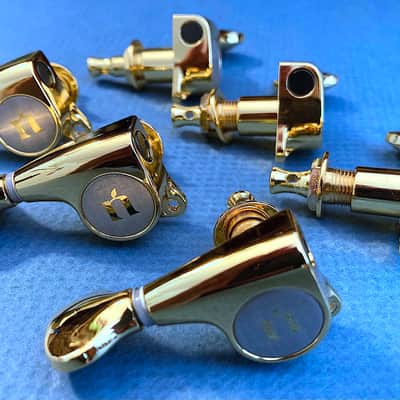 Natasha Guitars 1:18 Gold Tuner Set 3L x 3R • Removed from brand-new Natasha OM7 to replace with 1:21 Gotohs • FREE ship! image 3