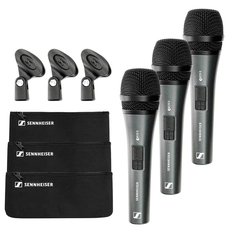 Sennheiser 3-PACK-E-835-S Handheld Microphone Set - Open Box Mint image 1