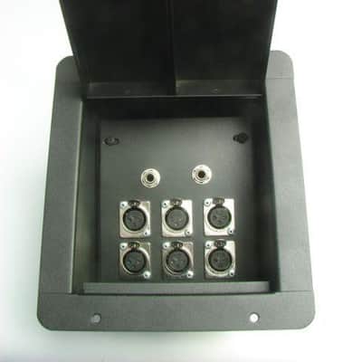ProCraft Pro Audio Recessed Stage Floor Pocket Box 6 XLR/Channel, 2- 1/4" -Black image 1