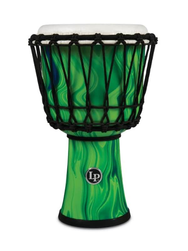 Latin Percussion LP1607GM World 7" Rope Circle Djembe, Green Marble image 1