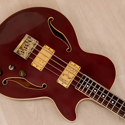 1988 Ibanez AB200 Artstar Vintage Semi-Hollow Bass Wine Red image 9