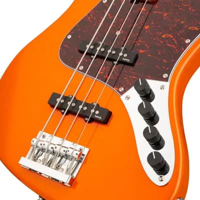 Sadowsky MetroExpress 21-Fret Vintage J/J Bass, Roasted Maple Fingerboard, 4-String - Solid Candy Apple Orange Metallic High Polish image 5