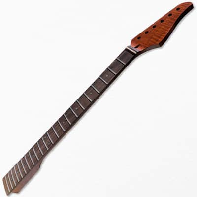 Roasted Flame Maple Guitar Neck | Dark Rosewood Fretboard | Stainless Steel Frets | Abalone Inlays image 2