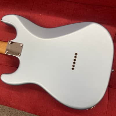 Partscaster Double Cut T-Style Guitar with Warmoth Neck and Body - Blue Ice image 12