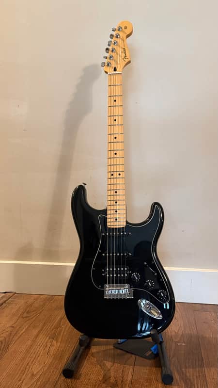 Fender Stratocaster 2023 -HSS Black on black, locking tuners, maple neck image 1