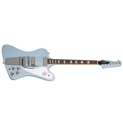 Epiphone  "Inspired by Gibson Custom Shop" 1963 Firebird V Guitar w/ Gibson USA Pickups Maestro Vibrola and Hard Case - Frost Blue image 3