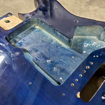 Guitar Fetish Paulownia ULTRA Lightweight Stratocaster Guitar Body (2000s, Sapphire Trans) image 9