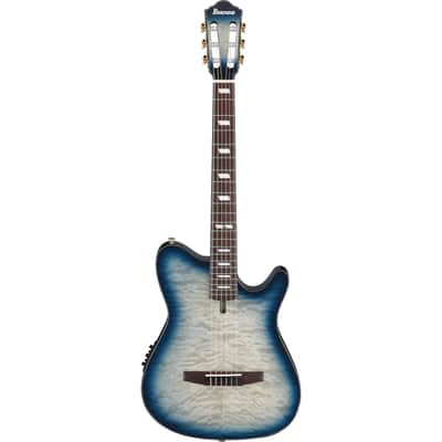 Ibanez FRH20QMN FRH Acoustic Electric Guitar - Cosmic Blue Sunburst image 2