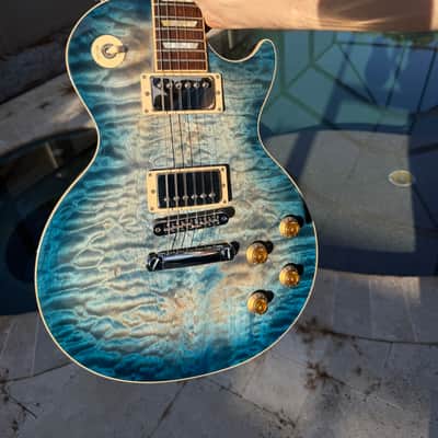 2018 Gibson Les Paul Standard Premium Quilt Ocean Water Perimeter AAA + OHSC image 1