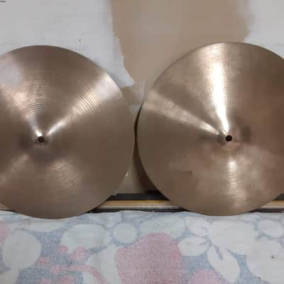 A. Zildjian 14" Canadian Hollow Logo New Beat Hi-Hat Cymbals (Pair) 1970s image 1