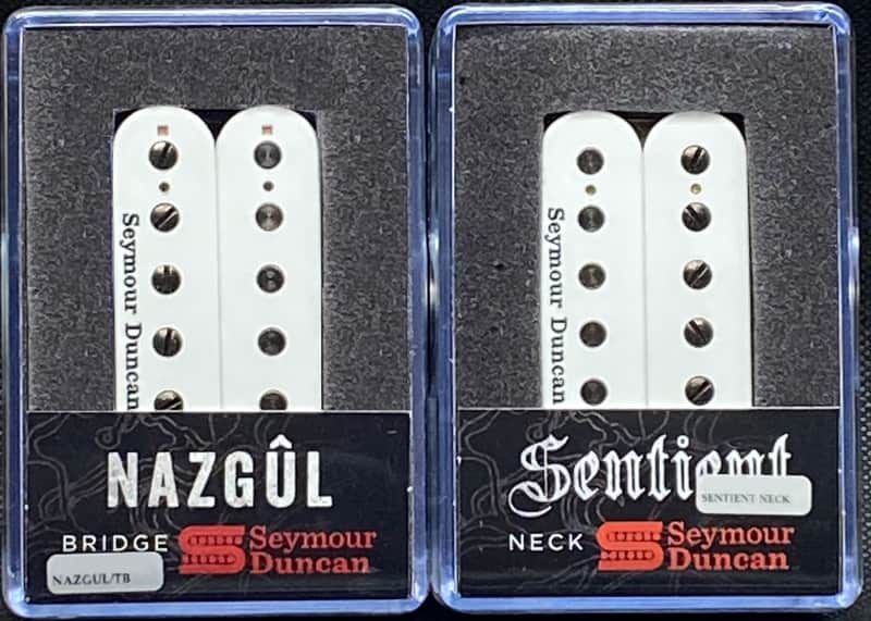 Seymour Duncan Nazgul Floyd Spaced Trembucker Bridge & Sentient Neck 6 String White Humbucker Set image 1