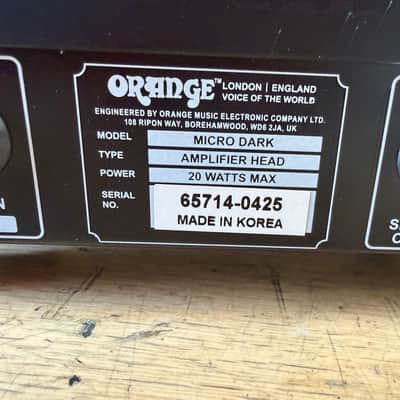 Used Orange Micro Dark 20-Watt Guitar Amp Head 2015 - Present - Black with Original Box image 6
