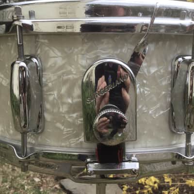 Slingerland Artists Snare Drum 1966 White Marine Pearl image 7