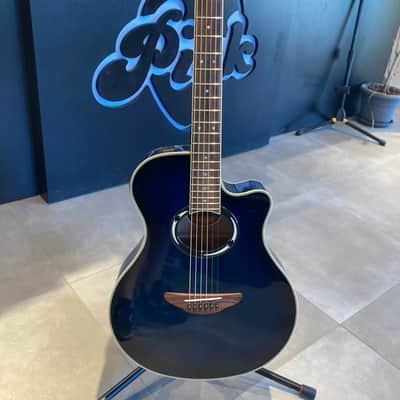 Yamaha APX500III Thinline Acoustic/Electric Cutaway Guitar 2010s - Oriental Blue Burst image 3