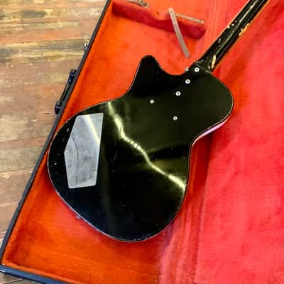 Silvertone 1444 bass guitar c 1960’s Black beauty original vintage USA harmony image 13