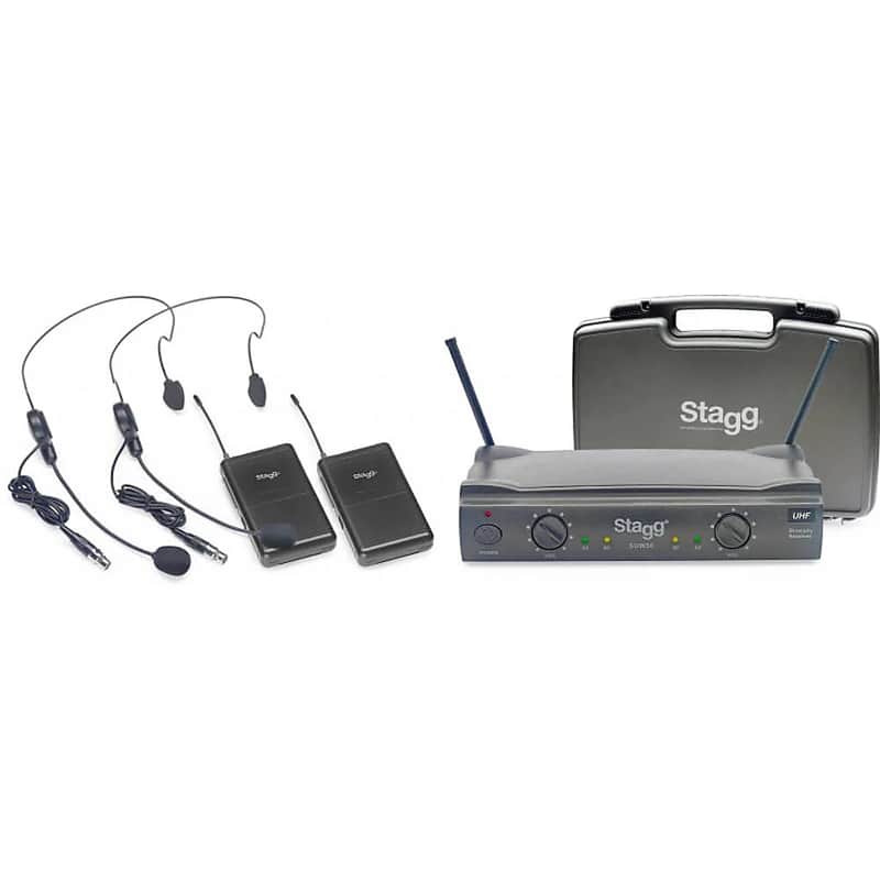 Stagg SUW-50-HH-EG-UK-UHF Wireless Headset Microphone System with 2 Microphones image 1