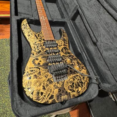 Lag Akane 200 CUSTOM GOLD SKULL Al’s Art Desing 2026 - Gold & Black image 16