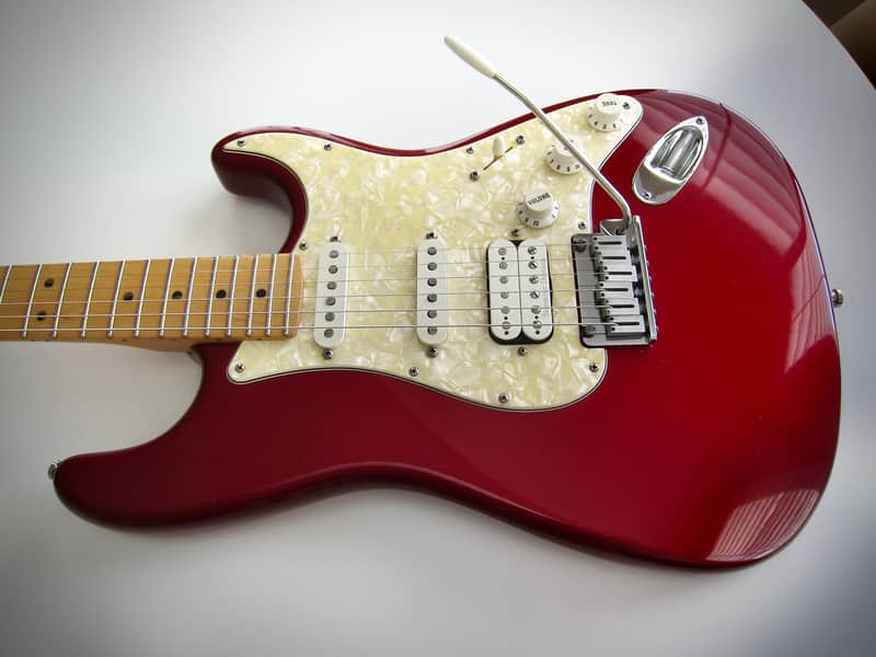 Fender American Lone Star Stratocaster HSS CAR Pearloid Guard HSS Seymour Duncan Pearly Gates Texas Specials OHSC Circa-1999-Candy Apple Red image 1