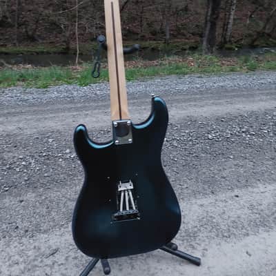 Squier Custom Bullet Stratocaster Upgraded Wilkinson Saddles Humbucker pickups Satin Pearl Blue image 8