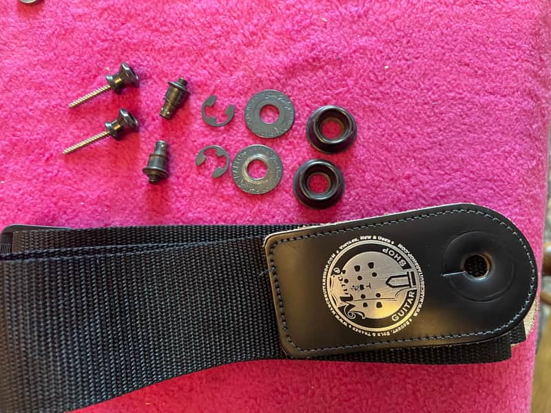 vintage usa Jim Dunlop strap locks ORIGINAL STRAPLOK + Marc's Guitar Shop strap image 1