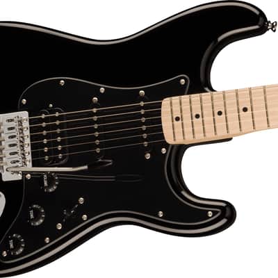 Squier Sonic® Stratocaster® HSS Electric Guitar, Maple Fingerboard, Black Pickguard, Black image 3
