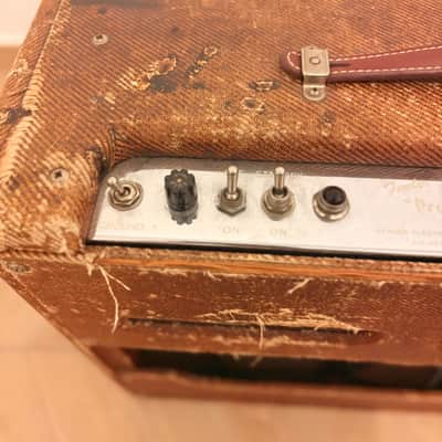 Immagine 1955 Fender Pro Amp 5E5 Narrow Panel Tweed Early 3 Control 5E3 Deluxe Style Jensen P15N - 10