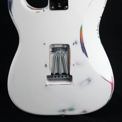 Custom Painted and Upgraded Fender Squier Strat - Aged and Worn With Graphics and Matching Headstock image 5