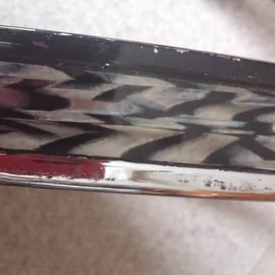 Pearl VINTAGE Japan 20" Chrome Bass DRUM Hoop Black White ONYX AGATE White TIGER RARE !!! 60s 70s image 4