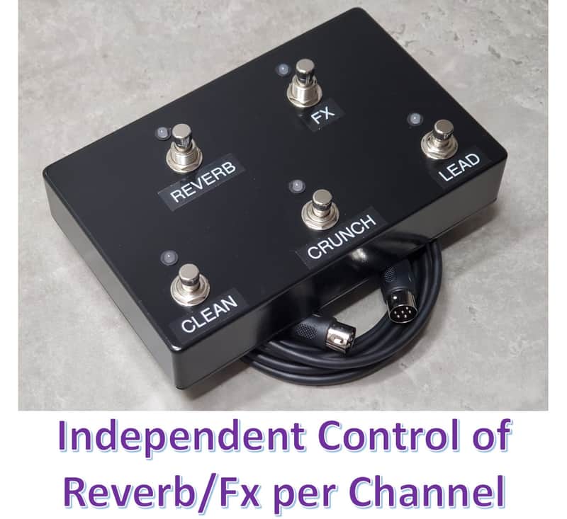 Replacement Footswitch for Marshall JCM 2000 TSL Amps w/ Rev/FX Memory per Channel and 10-Ft Cable image 1
