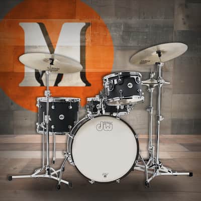 DW Design Series Frequent Flyer 4-Piece Maple Shell Pack - Black Satin Lacquer (DDLM2004BL) image 1