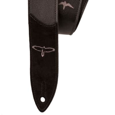 PRS Paul Reed Smith Premium Leather Embroidered Birds Guitar Strap, Black image 2