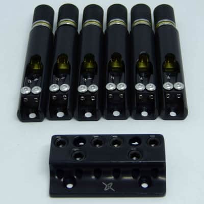Headless bass bridge 6 strings with individual base for fanned multiscale by Nova Guitar Parts image 2