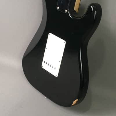 LEFTY! 1986 Vintage Fender Squier ‘62 Left Strat Guitar Fujigen E Serial Relic Mayer Black 1 Tribute 7.2 Lb HSC image 15