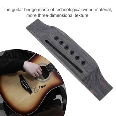 Acoustic Guitar Bridge Kit 40/41" – Saddle Nut Pins Set Wood Replacement Parts image 3