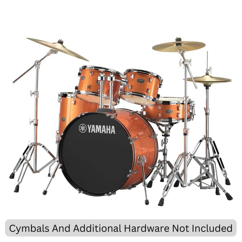 Yamaha Rydeen 5-Piece Shell Pack - 22 inch Bass Drum (Orange Glitter) image 1