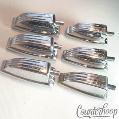*Ludwig 6x Bass Drum/Floor Tom Lugs Vintage Chrome Long Swivel Classic 60s* image 1