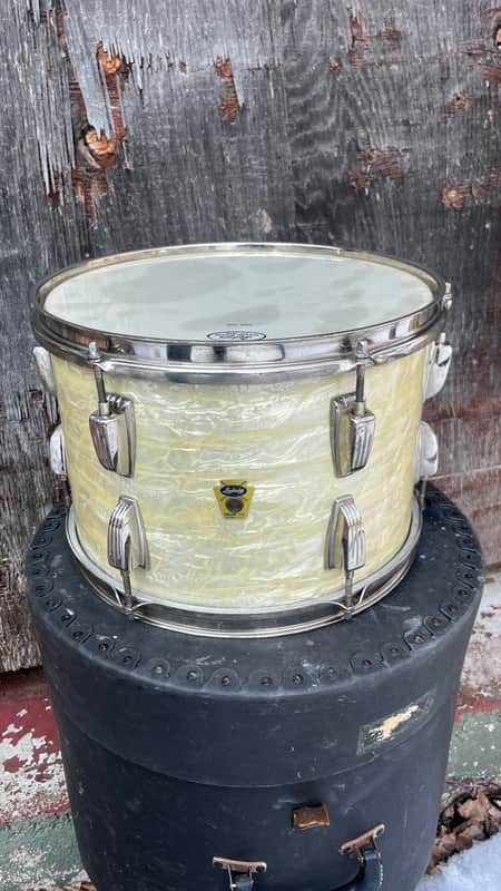 Ludwig 9x13Transition Badge tom 1958 - White marine pearl image 1