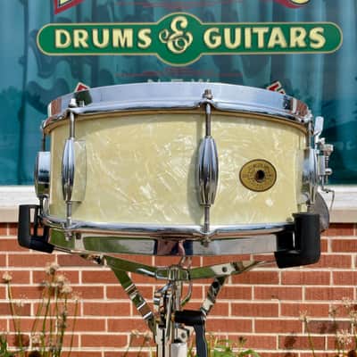 1950s Slingerland Radio King Drum Set White Marine Pearl 20/13/16 w/ 5.5x14 Snare image 20