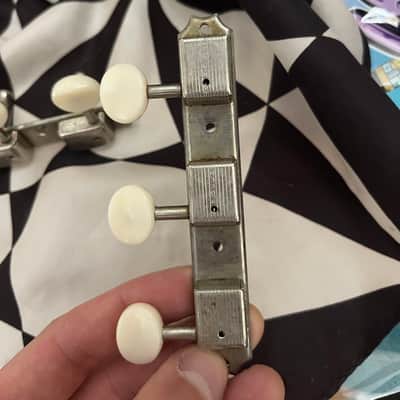 Original Kluson Deluxe 3 on a side 1950s-1960s - Chrome, white image 4