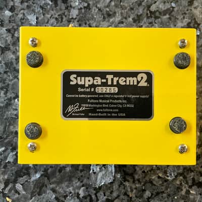 Fulltone Supra Trem2 w/power supply- Yellow- dead mint image 3