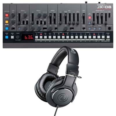 Roland Boutique JX-08 Synthesizer Module, Audio Technica ATH-M20X Bundle