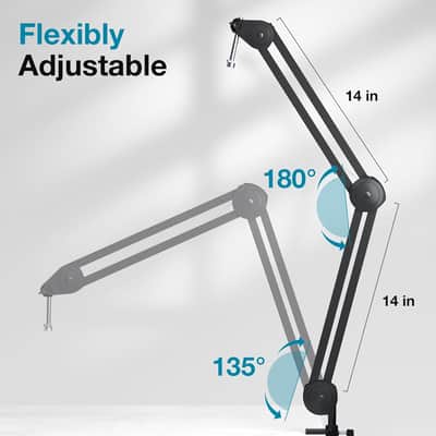 Boom Arm Microphone Stand, Max Load 4.4 Lbs Desk Mic Arm Stand For Quadcast S Solocast Sm7B At2020 Fifine Am8 Razer Seiren Mini image 5
