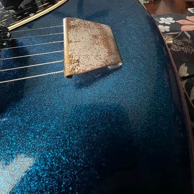Eko 500 Mid 60s - Sparkle Blue front / mother of pearl back image 6