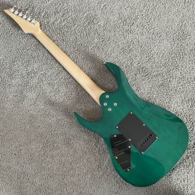 Transparent Green Superstrat Electric Guitar, Basswood Body, Maple Neck, Rosewood Fingerboard image 9