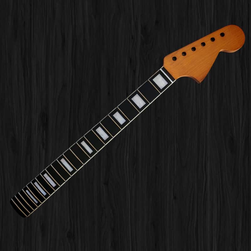 Jaguar mustang roasted maple neck with rosewood fretboard ivory binding and pearl block inlay image 1
