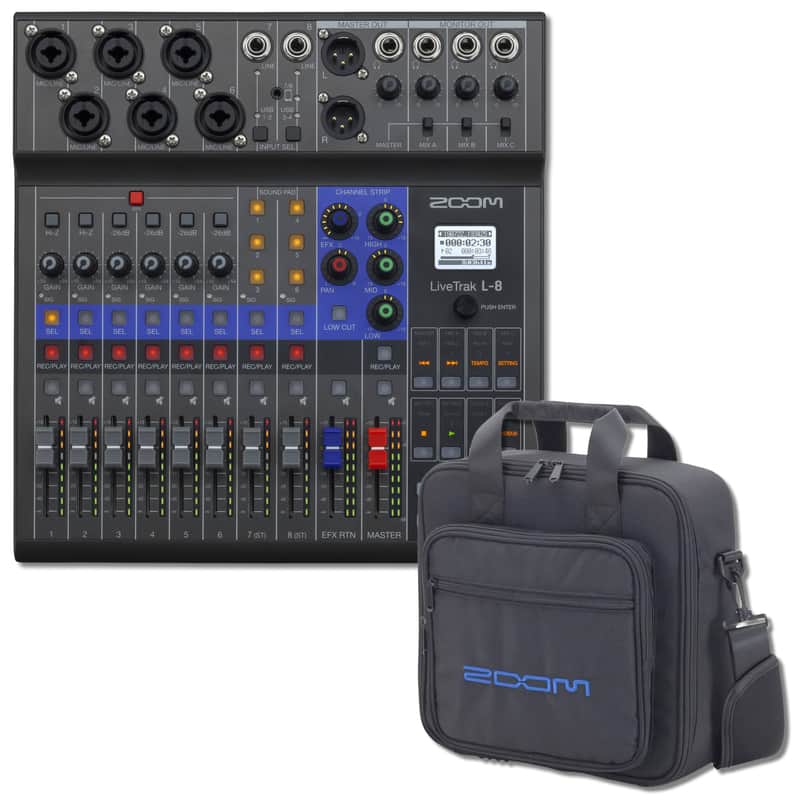 Zoom LiveTrak L-8 8-channel Digital Mixer and Recorder with CBL-8 Carrying Bag image 1
